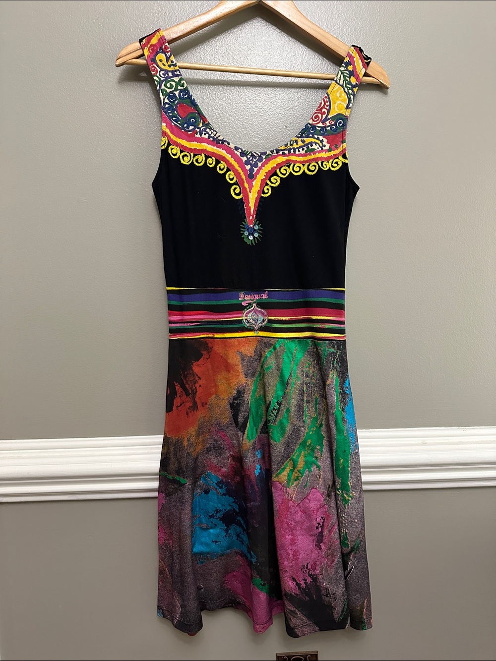 Desigual abstract print tank dress Sz S